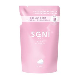 Suguni SGNI Moist Foam Shampoo, Refill, Spreading Hair, Moisturizing, Damage Repair, 13.5 fl oz (400 ml)