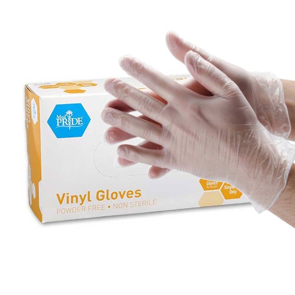 MedPride General Purpose Powder-Free Vinyl Gloves, X-Large (Pack of 100)