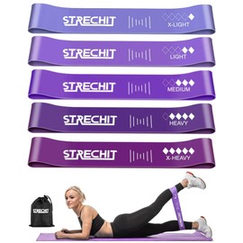 Resistance Bands for Men & Women with Different Resistance Levels for Shaping Legs & Glutes - Exercise Band for Gym, Yoga, Home Exercise, Workout with Carrying Bag & Posture Guide (5, Purple)