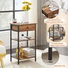 VECELO Tall End Side Tables 27 Inch Night Stand with