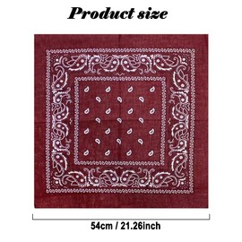 HEVIBK Bandana for Men and Women, Nicki Scarves, Headscarf, Neckerchief, Men, Unisex Scarf, Burgundy, Unit size