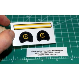 1975 WFL Charlotte Hornets Prototype Football Gumball Helmets DIECUT DECALS ONLY