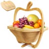 RoyalHouse Bamboo Foldable Fruit Bowl Apple Shape, Fruit & Vegetable