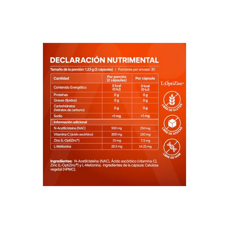 NAC, Vitamina C y L-OptiZinc