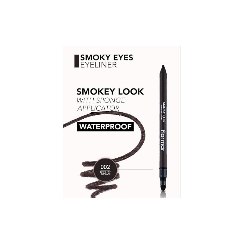 Flormar Smoky Eyes Waterproof Eyeliner 002 Coolest Brown - Waterproof