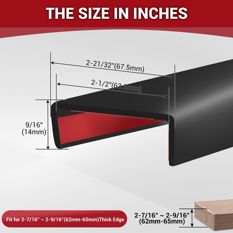 Rubber Edge Trim, Flexible Self-Adhesive U Shaped Peel and Stick