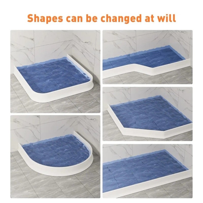 Yisuipu 3.2" High Shower Threshold Water Dam 67 Inch Collapsible