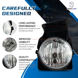 Fog Lights Compatible with 2003 2004 2005 2006 GMC Sierra ，with Switch Wiring Kit Clear Lens