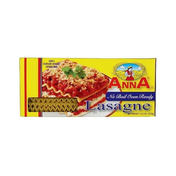 Anna - No Boil [Oven Ready] Italian Lasagne Sheets, (4)- 13.2 oz. Boxes