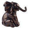 Bronze Effect 16cm Elephant Ornament Sitting Figurine