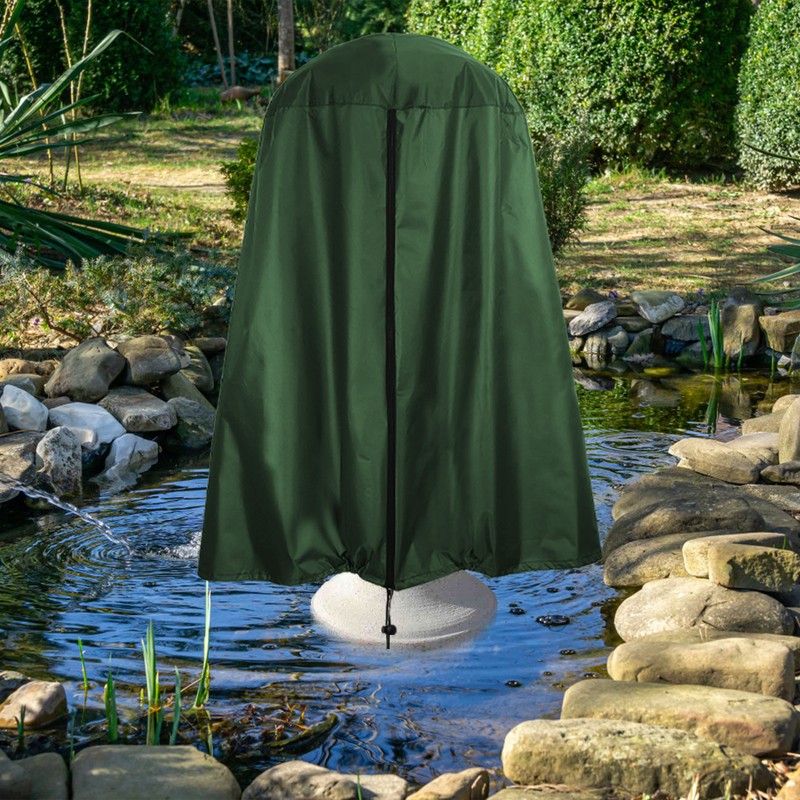 Garden Fountain Statue Protective Cover Silver Coated Oxford Cloth Waterproof