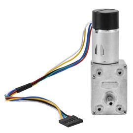 DC Worm Gear Motor 15mm Double Shaft Speed Reduction Drive Device with Encoder JGY‑370DC6V 40RPM
