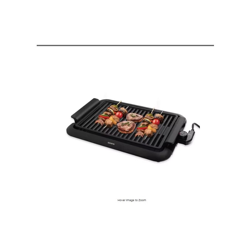 AIWA Watt Indoor Smokeless Grill 5 Temperature Settings Cleaning, Black