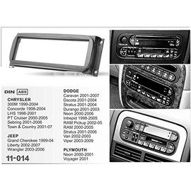 Sound Way 1 DIN Radio Frame Faceplate for Chrysler, Jeep, Dodge, Plymouth