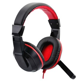 TEHAUX Adjustable Stereo Headset with Mic Wired for Laptop Noise Canceling Game Headphones Red Comfortable Design Full Range Sound for Long Use