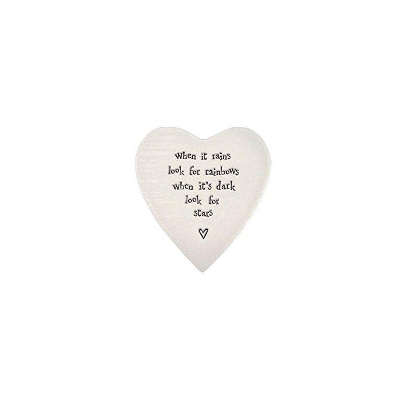 East of India Heart Coaster 'When it rains'