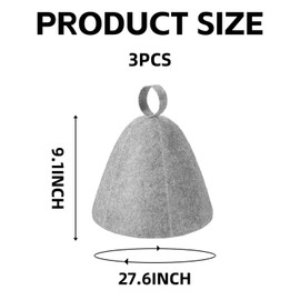 3 Pieces Felt Sauna Cap, Simple Absorbent Hair Drying Cap, Steam Sauna Cap, Unisex Absorbent Felt Sauna Cap, Steam Room Accessories