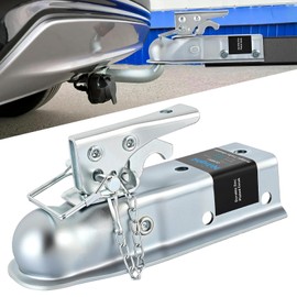 Nilight Straight Trailer Coupler with Security Latch&Chain for 2-Inch Hitch Ball, 3-Inch Channel,3500 LBS,Heavy Duty Trailler Tongue Coupler for Station Wagon, Truck, Bolted & Welded Installation