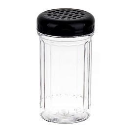 TableCraft P800BK Fluted 12 Ounce Shaker with Black Perforated Top