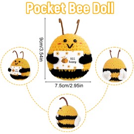 KITDAHOM Lucky Charm - Bee Positive Potato 12 x 12 x 7 cm - Wool Material - Transfers Positive Energy and Happiness, Birthday Parties, Holidays (Yellow)