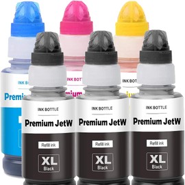 JETW 502 High Capacity Refill Ink 6 x 100ml (600ml) Bottle Replacement for Compatible (Not Sublimation) refil T502 ET-4750 ST-3000 ST-2000 ET-15000 ET-4760 ST-4000 ET-2760