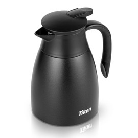 Tiken 34 Oz Thermal Coffee Carafe, Stainless Steel Insulated Vacuum Coffee Carafes For Keeping Hot, 1 Liter Beverage Dispenser (Starry Black)