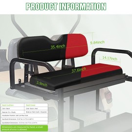 ILVGOLF Golf Cart Rear Seat Replacement Cushions and Covers for Club Car, for EZGO, for YAMAHA Seat Cushion and Seat Cover Set