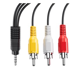 Av Cable, 3.5mm to RCA AV Output Cable for TV, Smartphones,MP3, Tablets,Speakers,Home Theater - 5ft