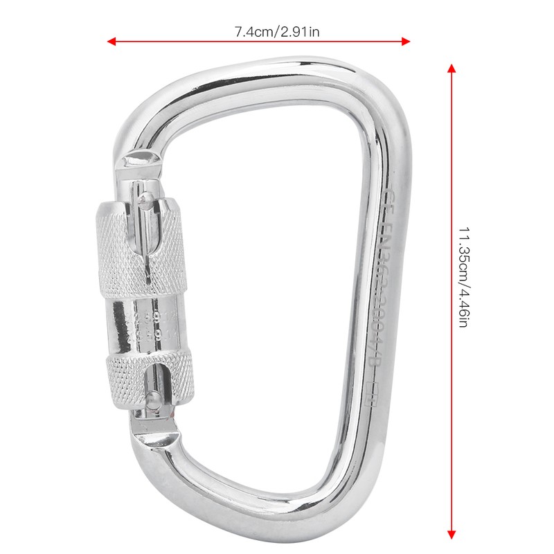 40Cr Steel 45KN D Shaped Hanging Buckle Carabiner Clip for