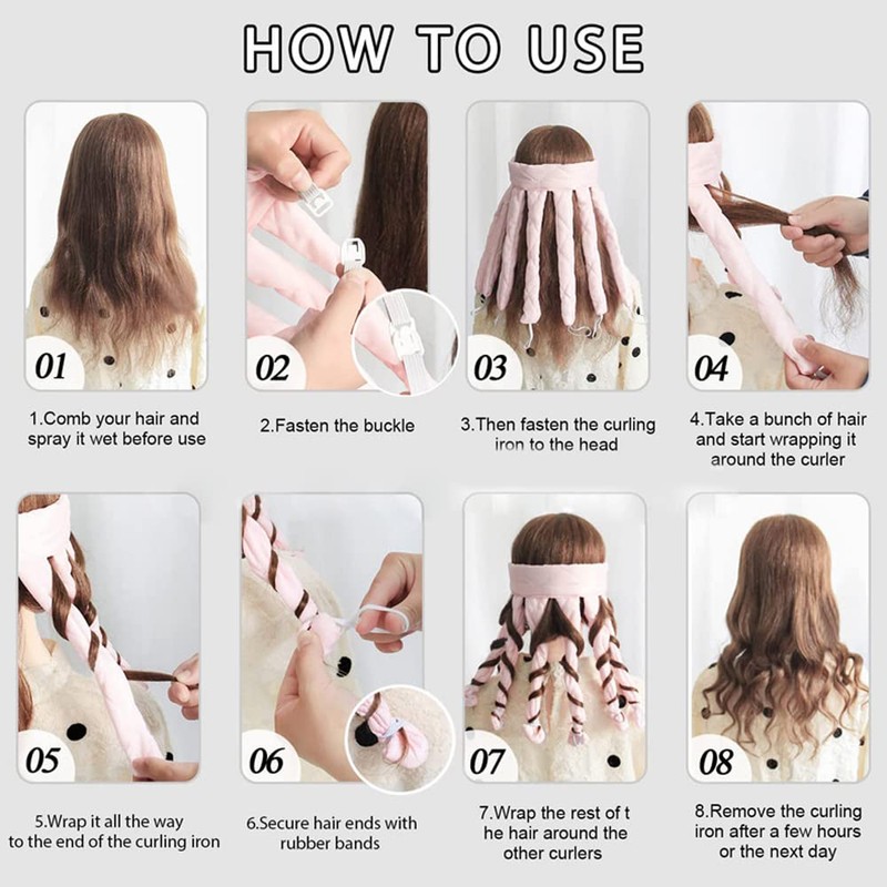 WUBAYI Soft No Heat Hair Curlers for Overnight - Hair