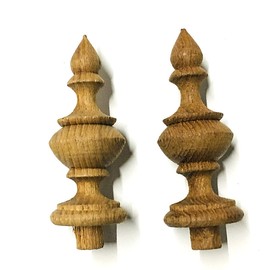 Sittikatechai New Wooden Unpainted Finial Antique Clock Furniture Home Decor DIY 1" Dia.2Pcs