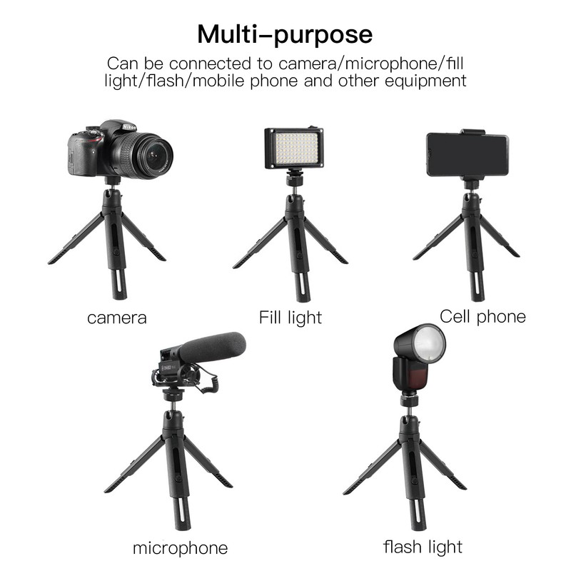 Mini Camera Desktop Tripod Handheld Adjustable Tripod Foldable Stand for