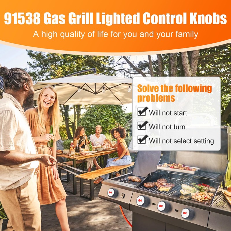 MIYOLO 91538 Grill Knobs for Weber Summit 400/600 Series Gas