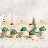 24 piezas de adornos para cupcakes de Navidad con purpurina
