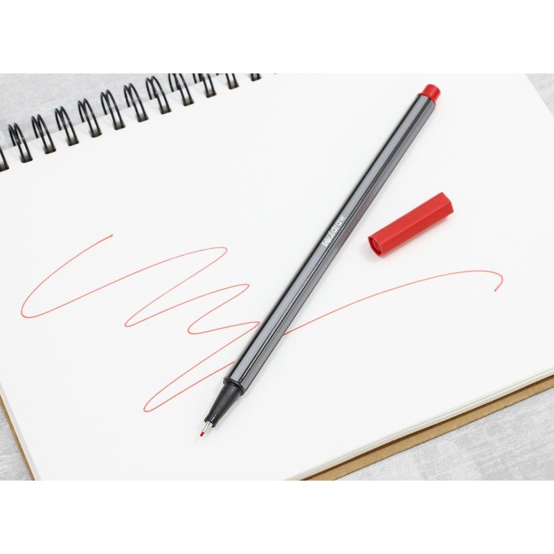 Liquidraw 12 Red Fineliner Pens Set Fine Point Pens 0.4mm
