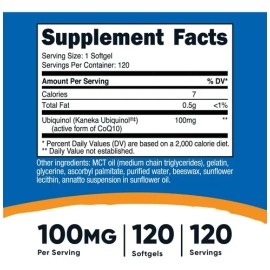 Ubiquinol Coenzima Q10 Activa Pura Kaneka 100mg Dna Repair Sin Sabor