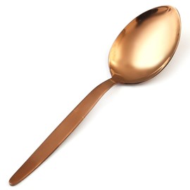BNAZIND Kunz Rose Gold Spoon | Titanium Shiny18/10 Stainless Steel Basting Serving Spoon | 9 Inches Plating Daily Chef Cooking Utensils