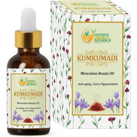 Herbs Botanica Kumkumadi Oil Pure Ayurveda Face Oil Anti Aging Face Serum with Saffron, Radiance Glow Serum Face Moisturizer 26 Herbs 30 Ml