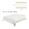 Jepeux 2 packaging white and gold plastic tablecloth, 54 inch