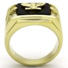 YourJewelleryBox Mens eagle ring gold onyx military cz 18kt stainless