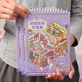 40 Cute Cartoon 3D Scene Stickers, Creative Designs with 20 Unique Scenes and 20 Different Stickers for DIY Crafts