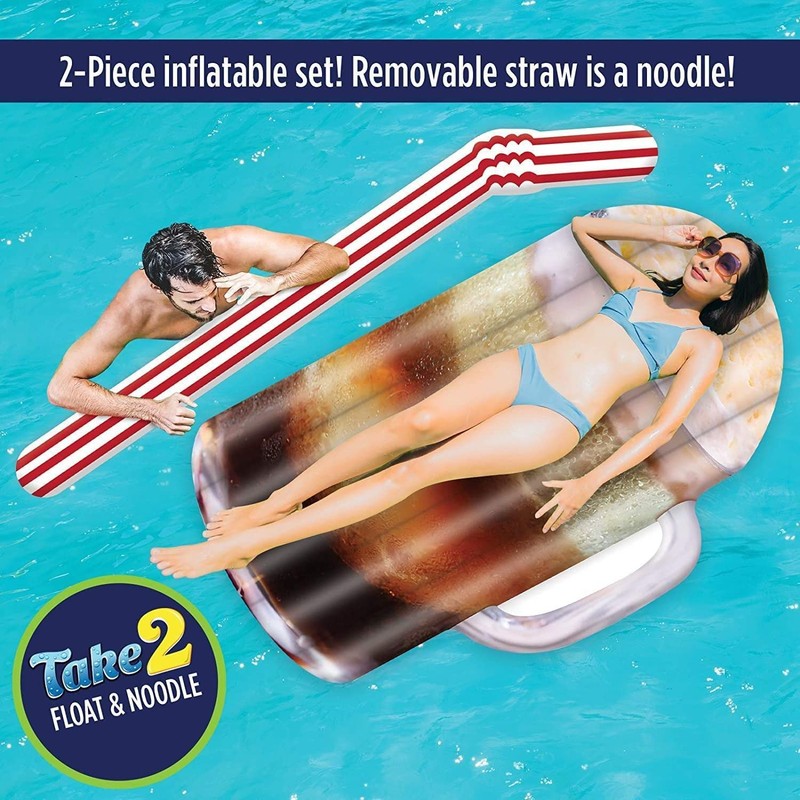 Root Beer Float and Noodle - Pool Float Tube, Inflatable