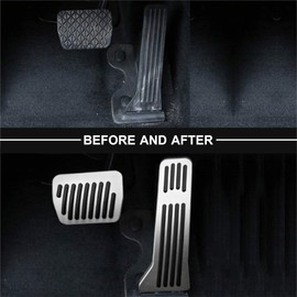 NYZAUTO Anti-Slip Performance Foot Pedal Pads kit Compatible with Mazda 2 3 6 CX3 CX5 CX9, No Drilling Aluminum Brake and Gas Accelerator Pedal Covers - Silver