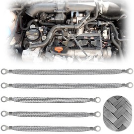 5 PCS Automotive Ground Strap, 3Pcs 10" x 1/2" & 2Pcs 13" x 1/2" Vehicle Grounding Straps, Braided Tinned Copper Engine Ground Strap, Universal Ground Cable Strap for Most Cars