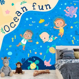 EGD JJ, Cody & Nina CoComelon Peel and Stick Wallpaper | CoComelon Kids Wall Decor | Cocomelon Decorations for Boy & Girl (6 Panels of Wide 24"x 96" Height)