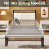 LIKIMIO Twin XL Bed Frames, Storage Headboard with Charging Station,
