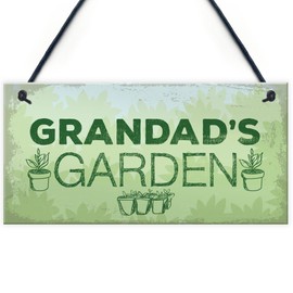 RED OCEAN Grandads Garden Hanging Summer House Shed Sign Garden Plaque Birthday Gifts For Grandad