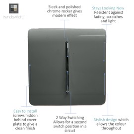 Trendi 1 Gang 2 Way 10 Amp Rocker Chrome Light Switch