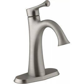 KOHLER Lilyfield Brushed Nickel Handle Single Hole/4" Centerset Bathroom Faucet