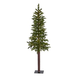 Nearly Natural 5ft. Alaskan Alpine Artificial Christmas Tree with 100 Clear Microdot (Multifunction) LED Lights and 92 Bendable Branches